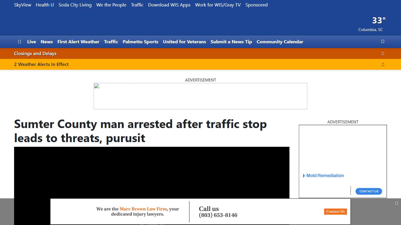 Sumter County man arrested after traffic stop leads to threats, purusit